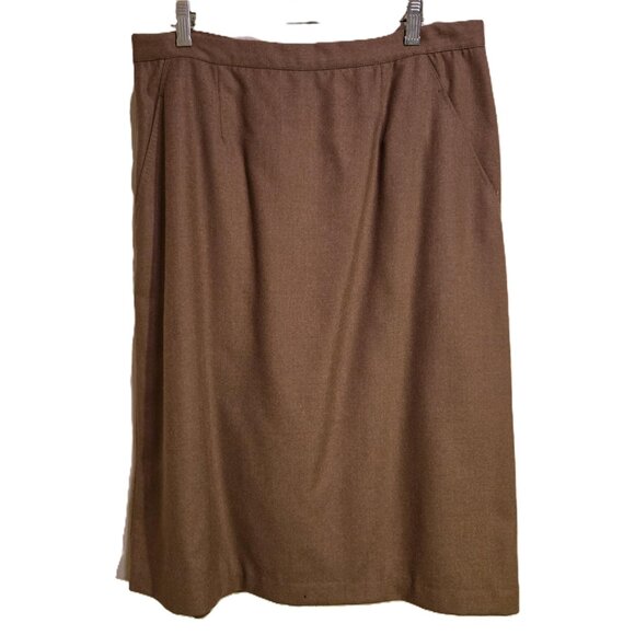 Joseph Picone Designer Collection Wool Skirt & Blazer Suit Set Camel Women's 10 - Picture 4 of 7